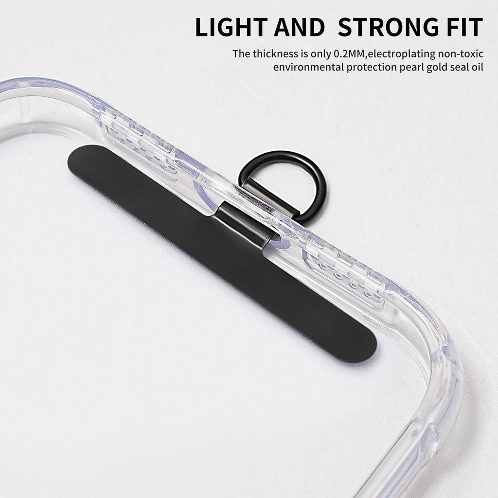 D-Buckle Phone Tether Tab Crossbody Phone Lanyard Pad Metal Phone Strap Patch