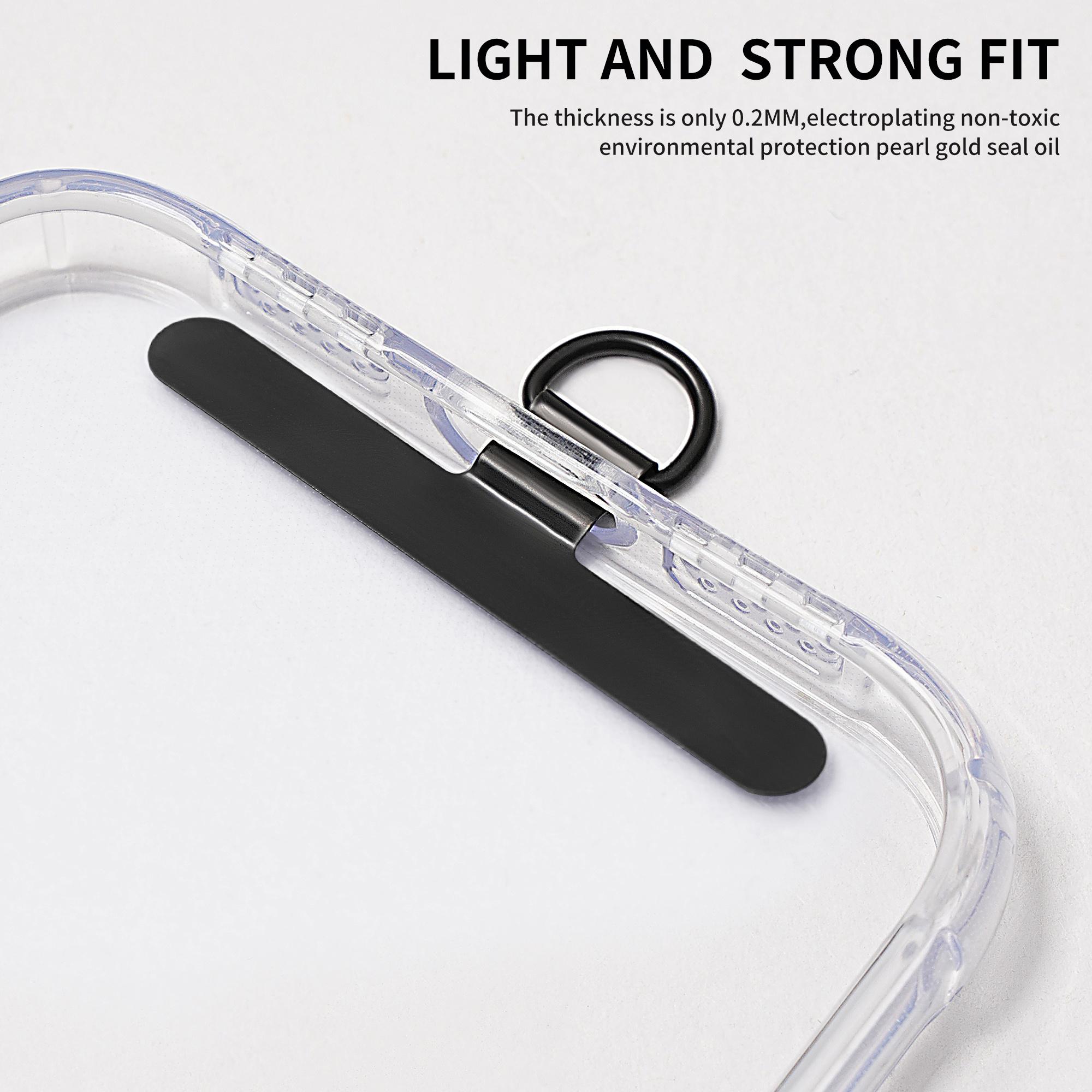 

D-Buckle Phone Tether Tab Crossbody Phone Lanyard Pad Metal Phone Strap Patch Silver