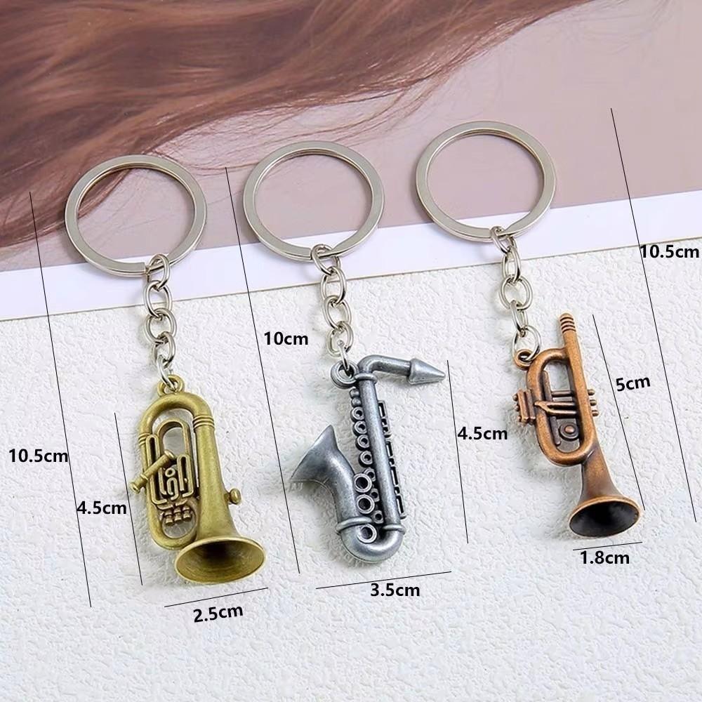 Retro Mini Saxophon Schlüsselanhänger Trompete Tuba Metall Musikinstrument Schlüsselanhänger Musik Geschenk Zubehör Auto Schlüsselanhänger Für Musikliebhaber