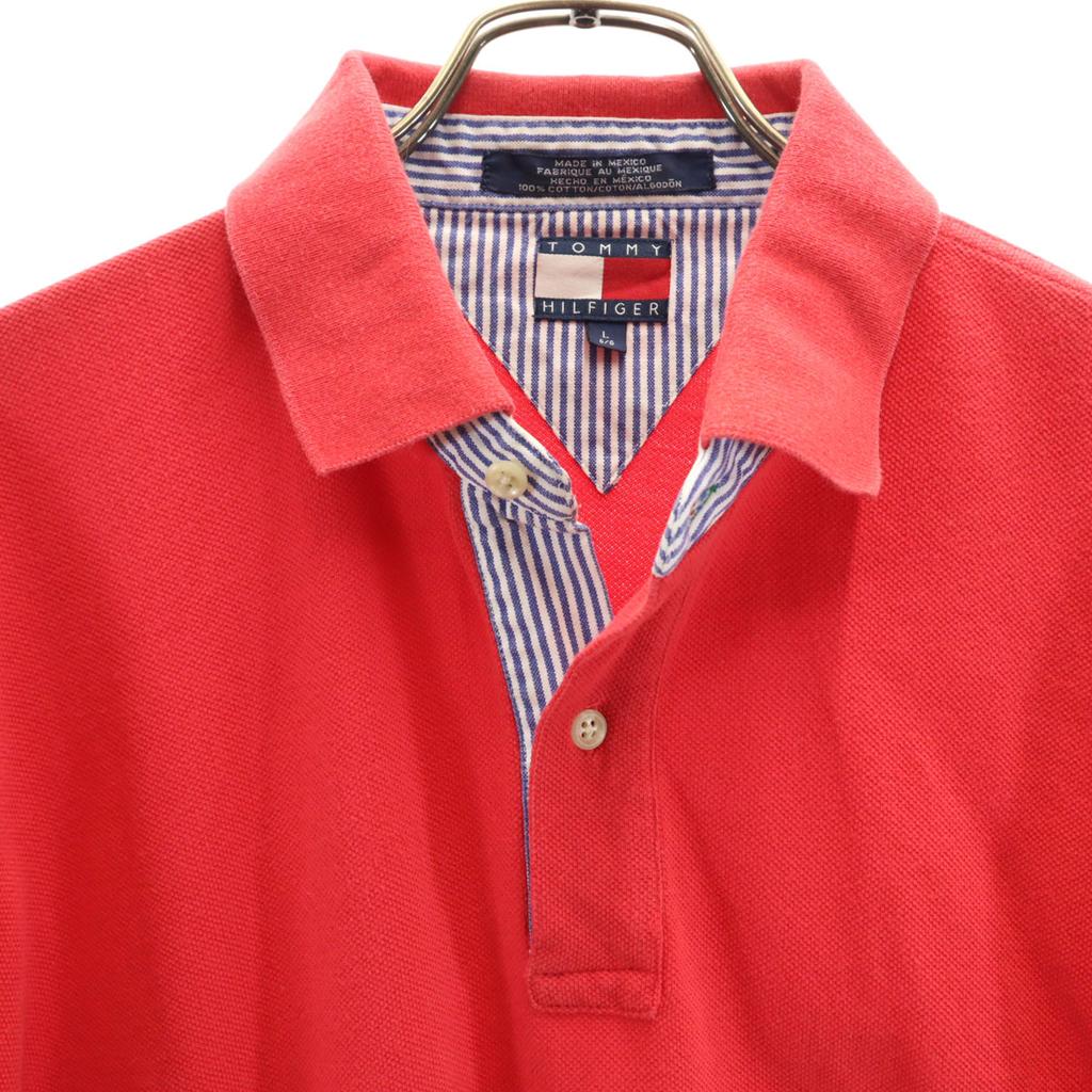 Tommy Hilfiger 90s Old Flag Tag Short Sleeve Polo Shirt L Red Men's Used