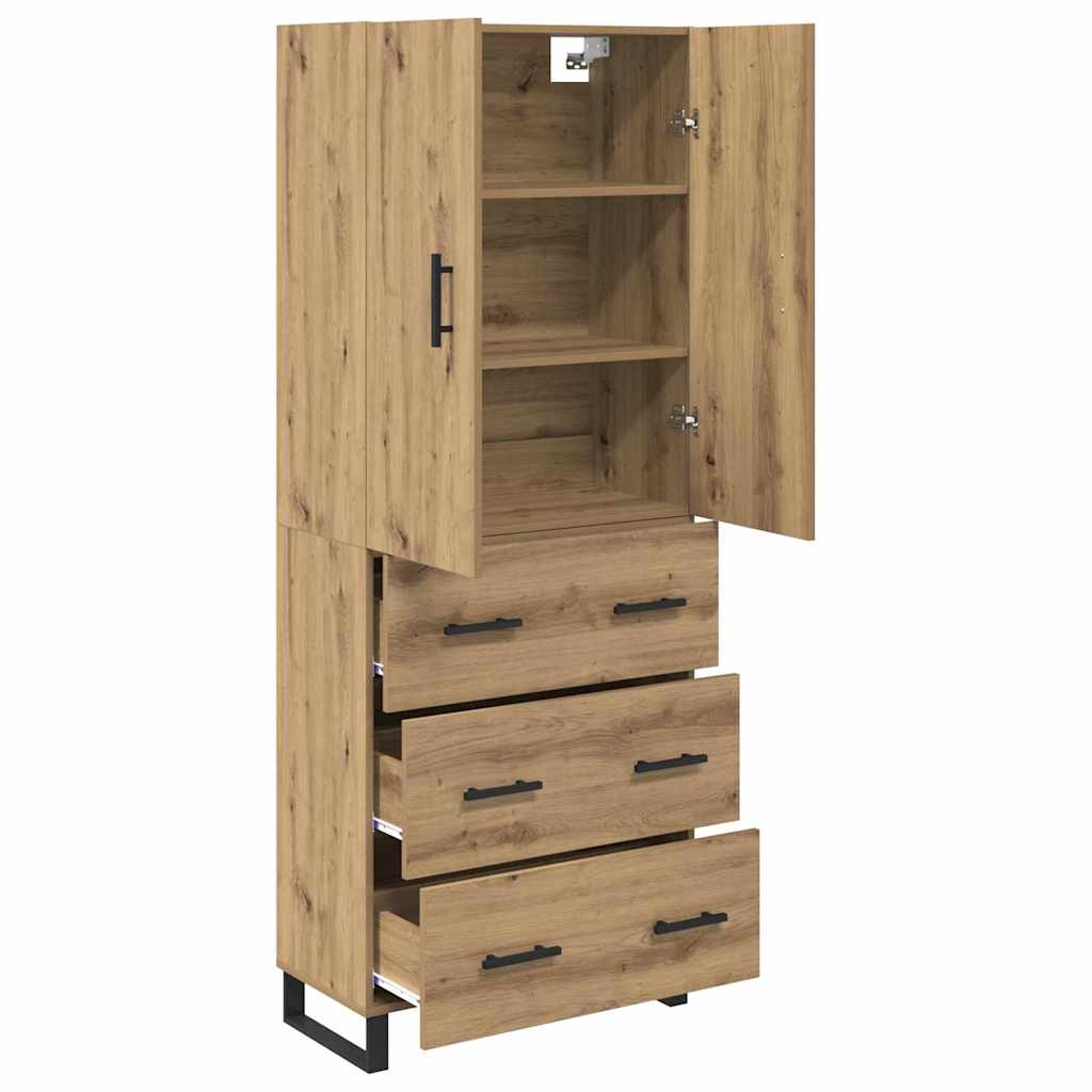 Highboard with Drawers 2 pcs Artisan Oak 69.5 x 34 x 180 cm