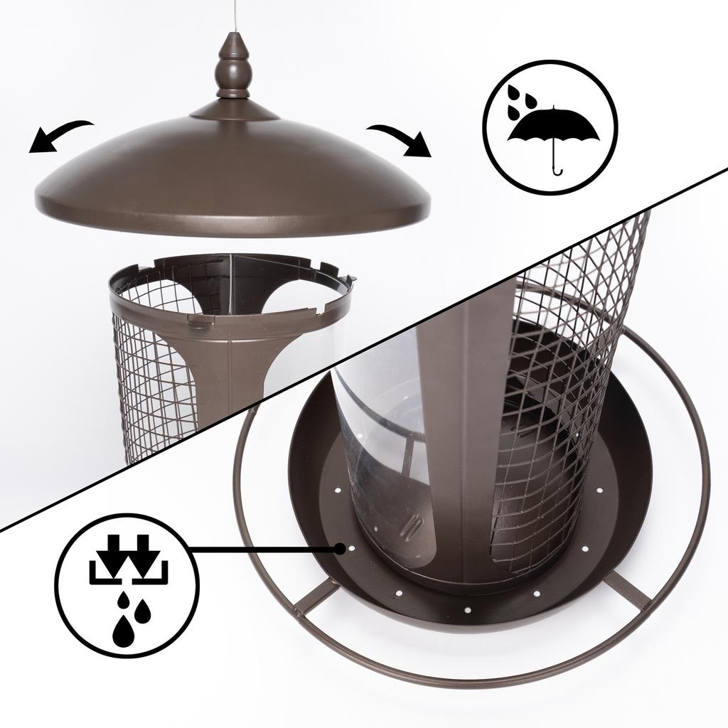 Outdoor Garden 2,in,1 Hanging Bird Feeder , Squirrel,Proof Auto,Dispensing  Compartment Feeder For Backyard Patio