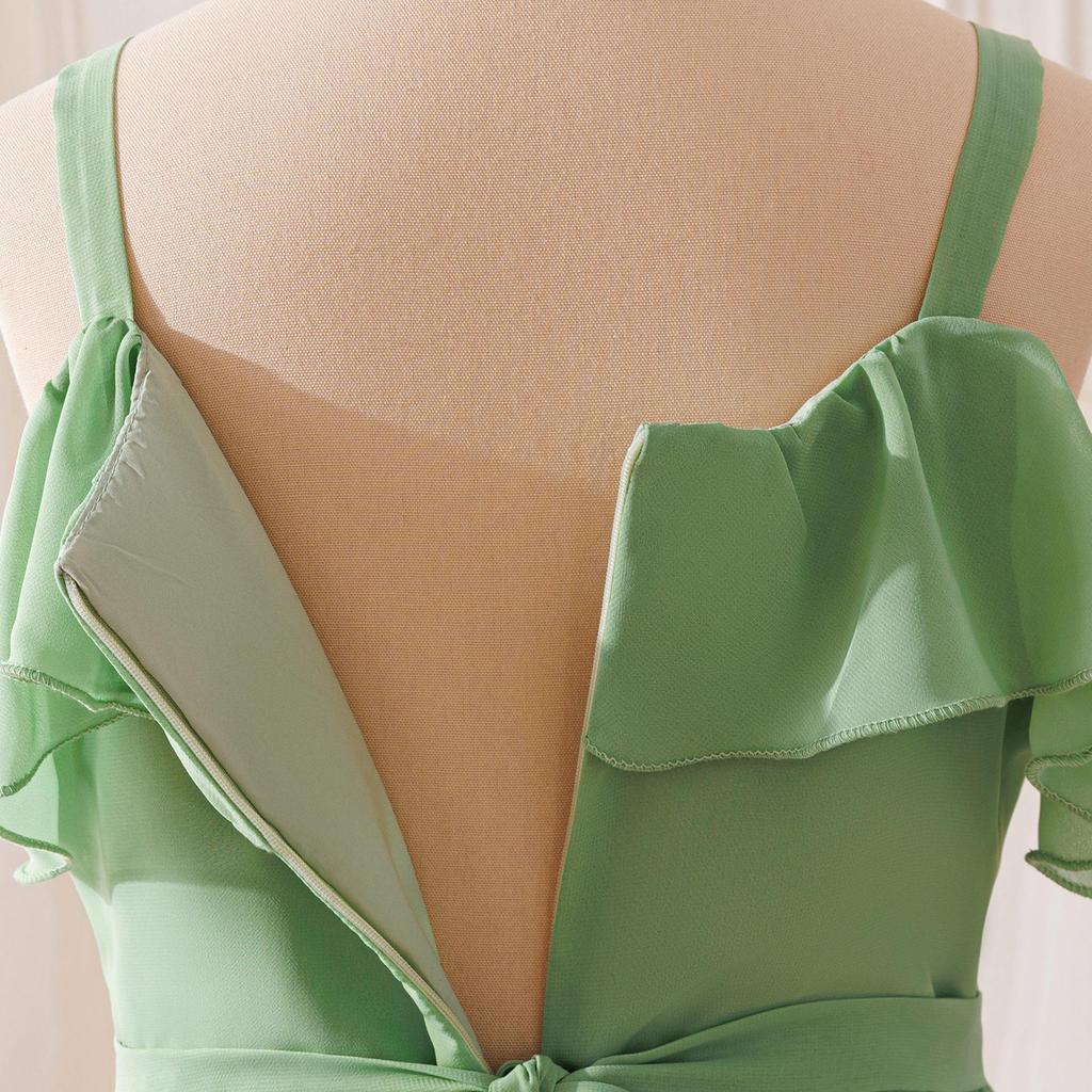 Elegantes Chiffon-Abendkleid mit Spaghettiträgern für Kinder