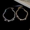 18K Gold Plated Zircon Flower Double Layer Bracelet - Vintage, Luxurious, and Versatile Women's Jewelry