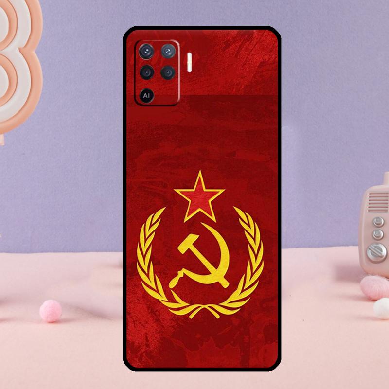 Red Soviet Union USSR Flag Phone Case For Oppo A78 A98 A80 A40 A60 A18 A38 A58 A15 A17 A77 A74 A94 A54 A57S A16 A76 A96