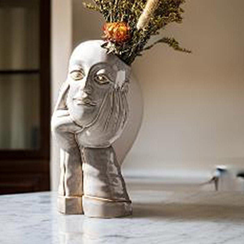 Flowerpot Moulds Vase Molds Portrait Shape Flowerpot Molds Epoxy Resin Mold Pen Storage Holder Molds for Crafting