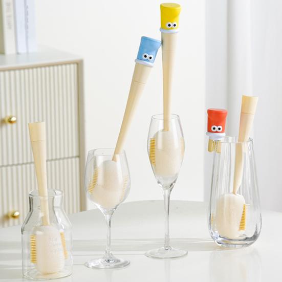 5 In 1 360 Degree Flexible Silicone Cup Brush Cartoon Boot Shape Long Handle Design Bottle Brush Cleaning Tool