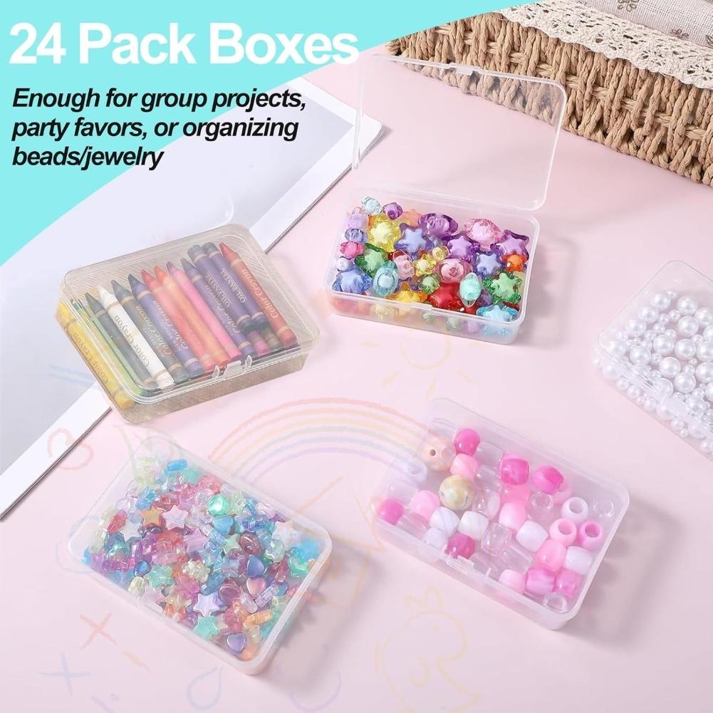 Förvaringslådor 24-pack Genomskinliga Kritförvaringslådor Med Lock - Perfekta För Att Organisera Grupp För DIY Hantverksförvaringslåda För Smycken