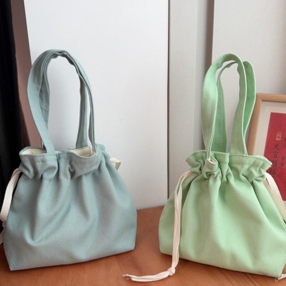 Solid Color Drawstring Storage Bag Large Capacity Portable Toiletry Bag Fashion Cosmetic Bag  Women