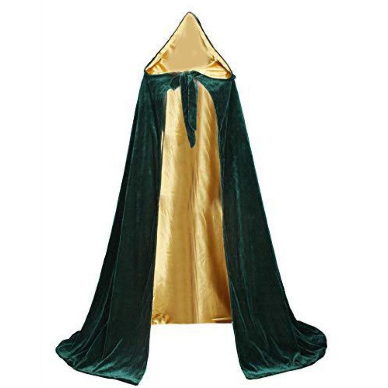Women Halloween Solid Color Cape Long Cloak Cosplay Party Costume Casual Gothic Stage Dress Up Cape For Festival