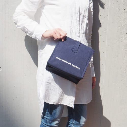 AtFirst Lunch Bag, Pouch Type, Colors, Insulated Lunch Bag, Insulated Pouch, Lunch Pouch, Bento Bag, Stylish, Popular, Men's, Kids', Navy, AF6114, 20