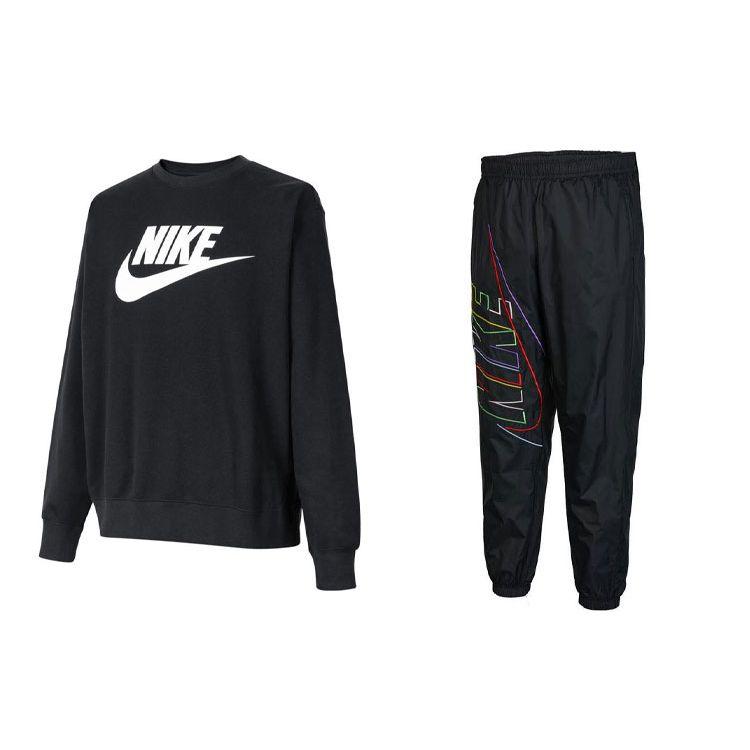 

Nike Спортивные тканые длинные брюки с логотипом и буквенным принтом, повседневный спортивный костюм для мужчин, черный DQ4913-010+DX0622-010 XL