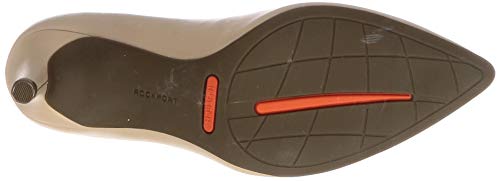 Rockport Total Motion 75mm Pointy Toe Heel Plain Pumps, Women's RPI-CI0452M, Neutral Beige Leather, Size 24.0cm, Medium