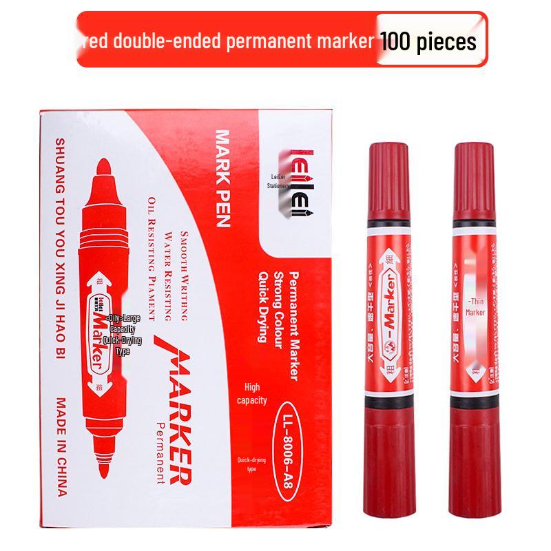 **Çift Uçlu Küçük Çocuk Çizim Kalemi - Siyah/Kırmızı/Mavi, İnce Uçlu, Su Bazlı**