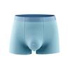 Men Boxer Underwear Elastic Mid-Waist Design Patchwork Color Ribbed U-Convex Shorts Briefs Smooth Texture Panties