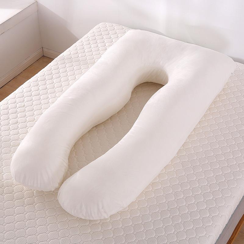 U-Shaped Cotton Pregnancy Pillow – Washable Side Sleeper Cushion for Safe Sleep