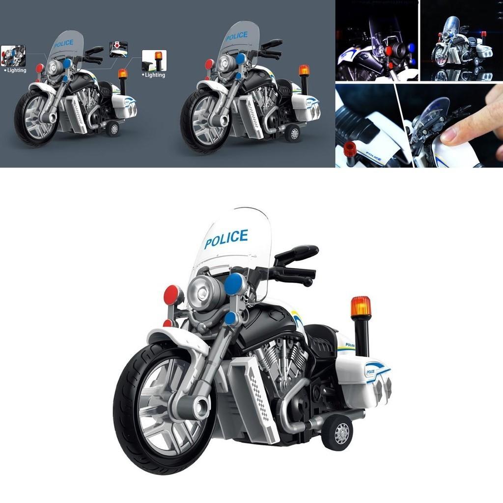 Patrol Car Inertial Motorcycle Police Car Model Toy With Sound And Light For Kids