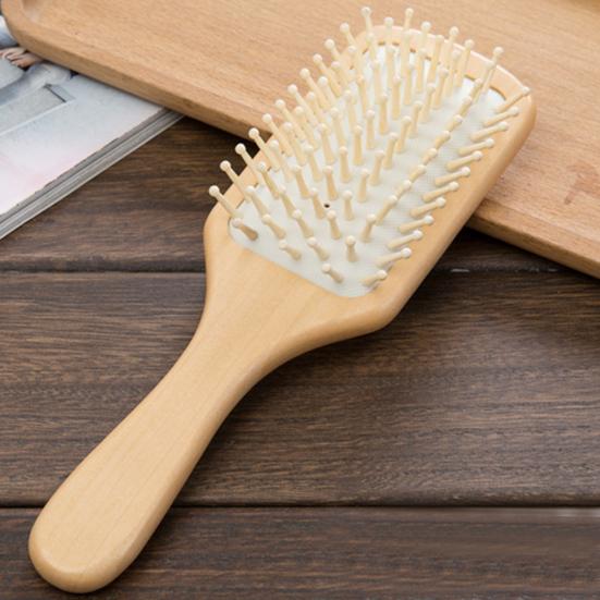Przenośny drewniany grzebień masujący z poduszką powietrzną masażer do głowy antystatyczna szczotka do włosów SPA