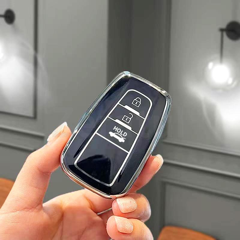Tpu Car Key Case Cover Bag Holder Protector 2/3/4 Buttons For Toyota Camry Rav4 Prius Chr C-Hr Avalon Corolla Land Cruiser Prado