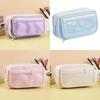 Durable Canvas Stationery Storage Box With Multiple Compartments For Middle School Students