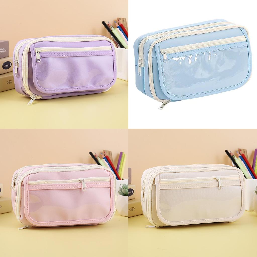 Durable Canvas Stationery Storage Box With Multiple Compartments For Middle School Students