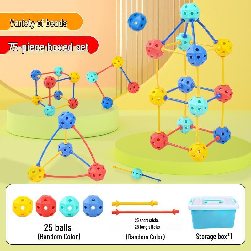 3D Geometric Bead Building Blocks: Educational Toy for Kids' Creativity