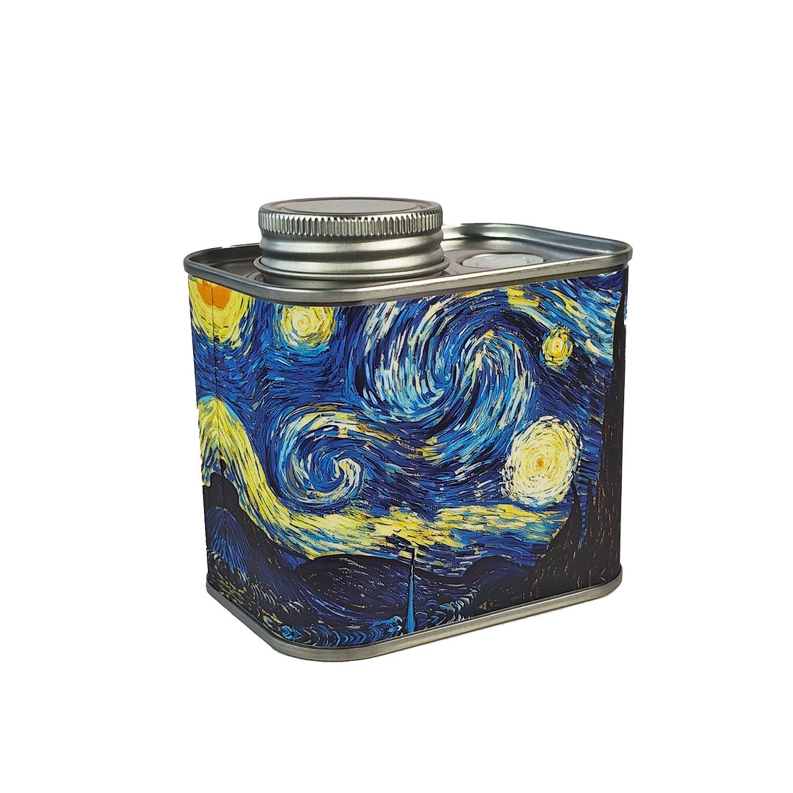 

Vintage Painting Coffee Bean Container Tinplate Storage Bottle Coffee Bean Metal Container for Home and Kitchen Use