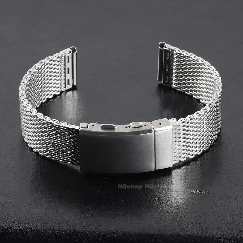 

Milanese Mesh Bracelet 18mm 20mm 22mm Watch Bands for Omega Band 316L Adjustable Folding Buckle Luxury Stainless Steel Wristband 18mm