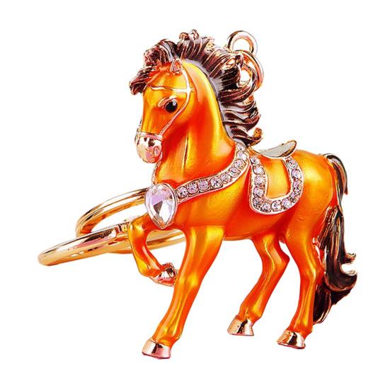Horse Keychain Sparkling Rhinestone Keyring with Sparkling Rhinestones Inlaid Decorative Good Fortune Key Chain Holiday Accessory