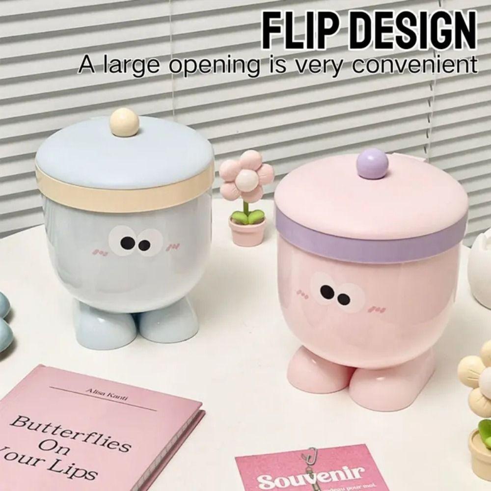 with Lid Garbage Bin Plastic Storage Box Cute Desktop Trash Can  Table & Office Desk