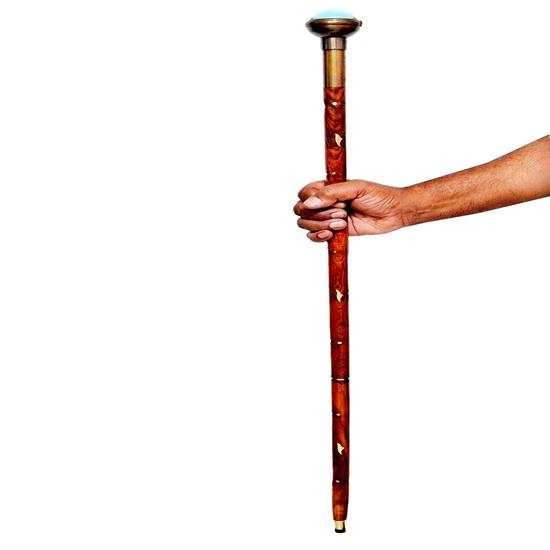 99.06 cm Walking Stick Clock on Top Compass Stick Cane, Steampunk Clock Handle Rose Wood Walking Cane Gift for Him, Her