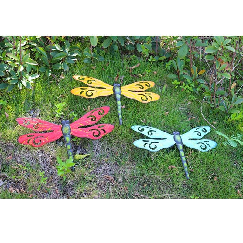 Metal Dragonfly Wall Decoration Garden Fence Outdoor Wall Art for Ideal Gift Outdoor Wall Decoration Suitable for Yard P