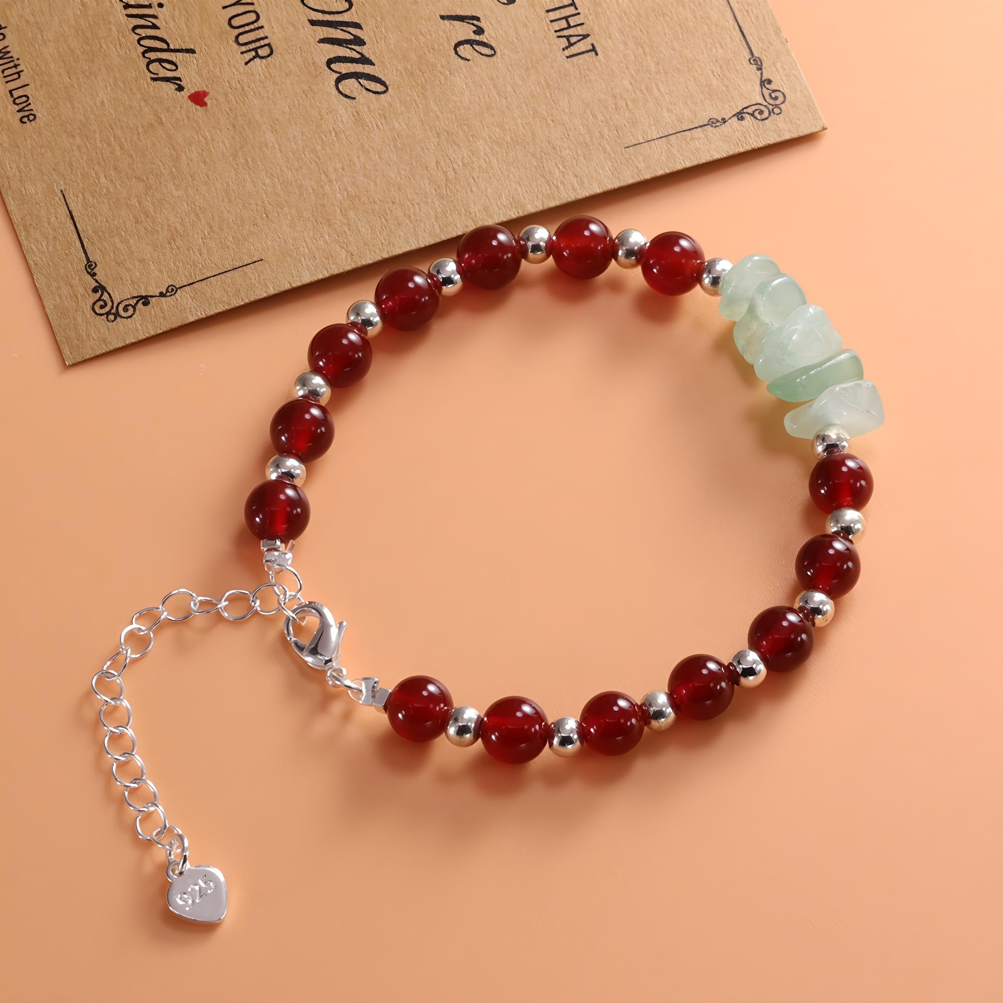 

Exquisite Pendant Bracelet with Handcrafted Natural Stone Beads In Trendy Multicolours – A Romantic Gift for Lovers