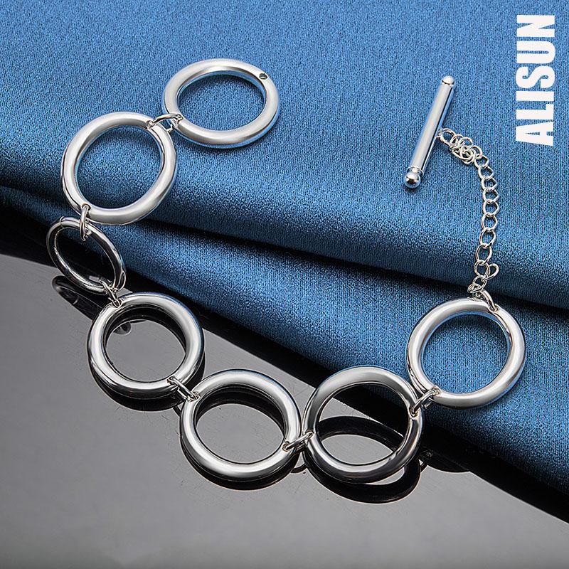 925 Sterlingsilber Rundes O-Ring Armband, Modischer Hochzeitsschmuck