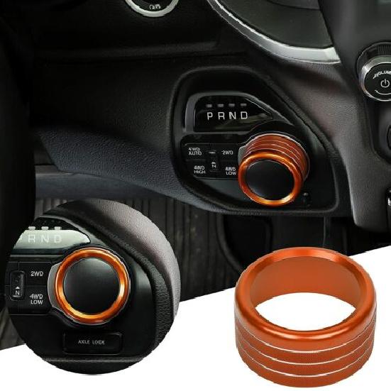 

Gear Shift Switch Knob Trim Decor Ring for Dodge RAM 1500 18+ Orange Accessories