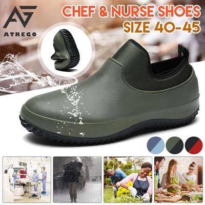 Zapatos de cocina resistentes al aceite para hombre, calzado multifuncional para Chef, restaurante, jardín, zapatos médicos de seguridad impermeables para trabajo