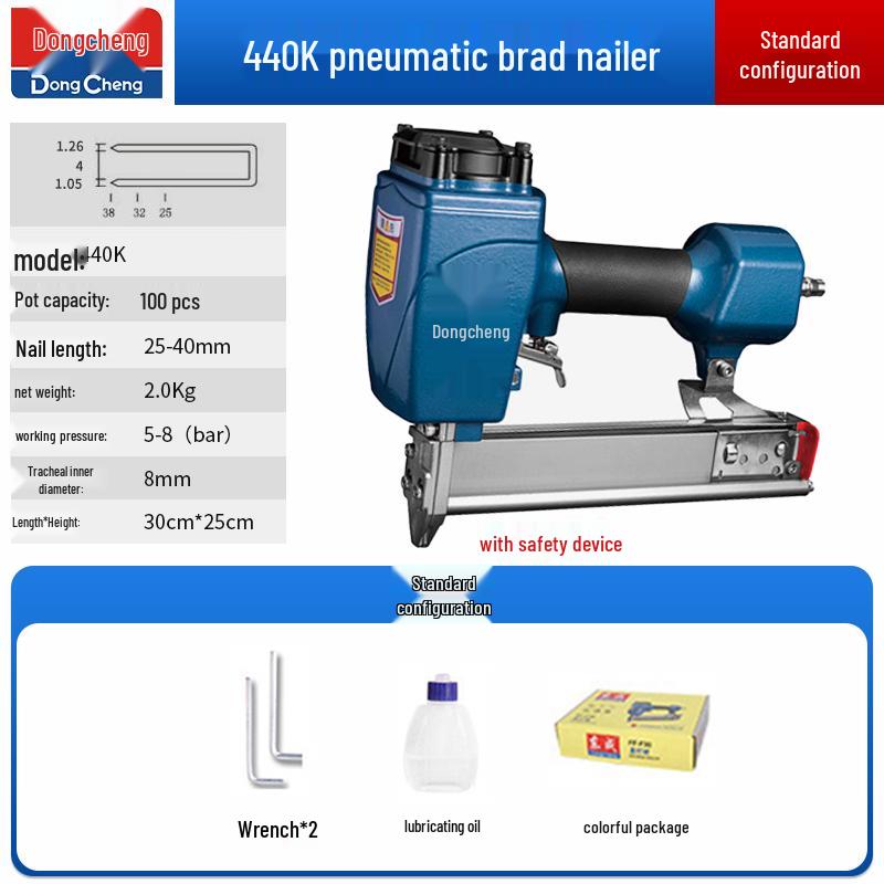 Dongcheng Pneumatic Nail Gun - F30 Woodworking Mosquito, Steel, and T50 Strip Nailer Stapler
