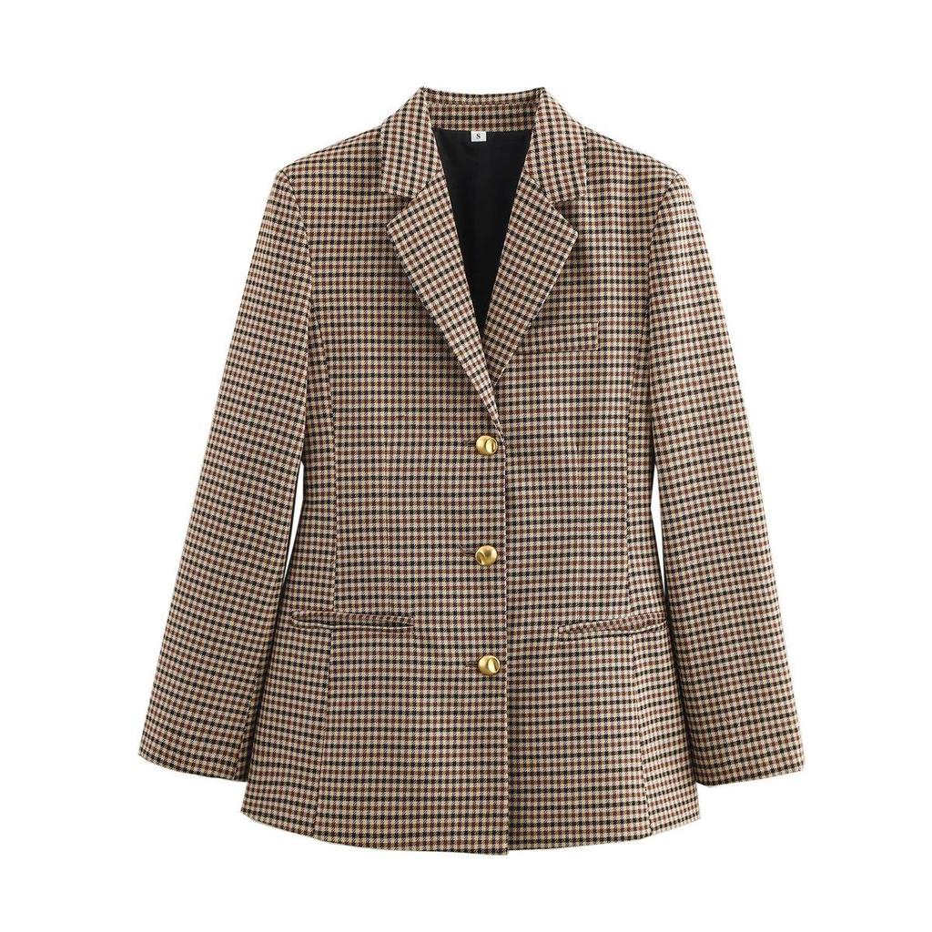Spring 2025 Women's Houndstooth Belted Slim Fit Suit