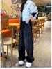 Women's 2026 Wide-Leg Denim Pants: Curved Knife Design, Spring Collection, Plus Size, Ideal for Pear-Shaped Body