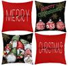 New Christmas Short Plush Pillow Cover Peach Skin Digital Printing Cushion Cover Christmas Snowman Pattern
