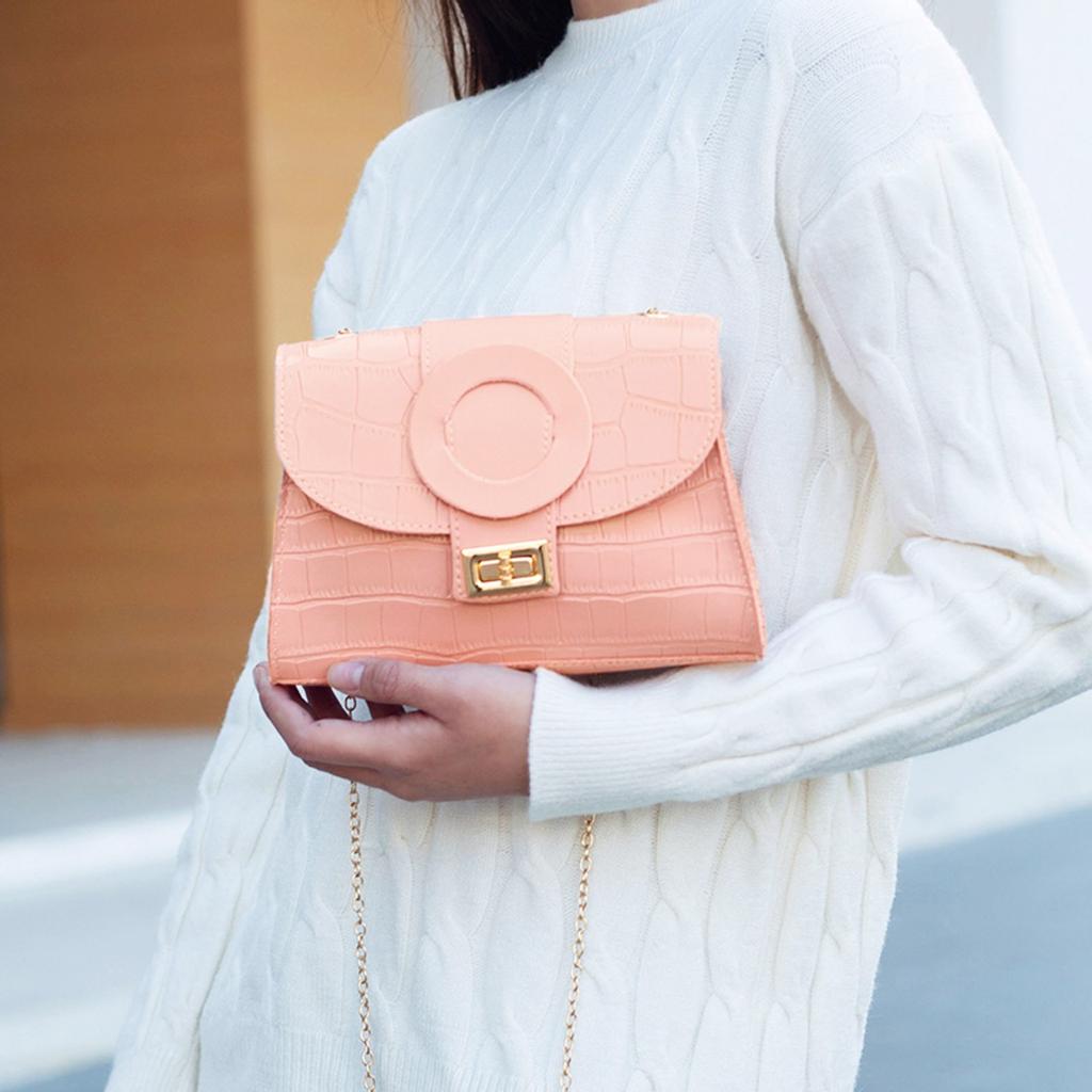 Damenmode Haspe Kette Kleine quadratische Tasche Schultertasche Messenger Bag Handtasche