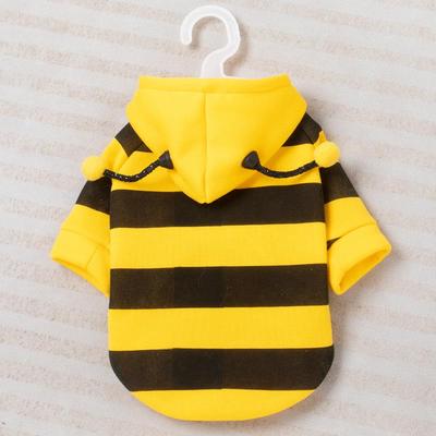 Cozy Bee Sweater for Cats & Small Dogs - Thick Velvet Design for Autumn & Winter