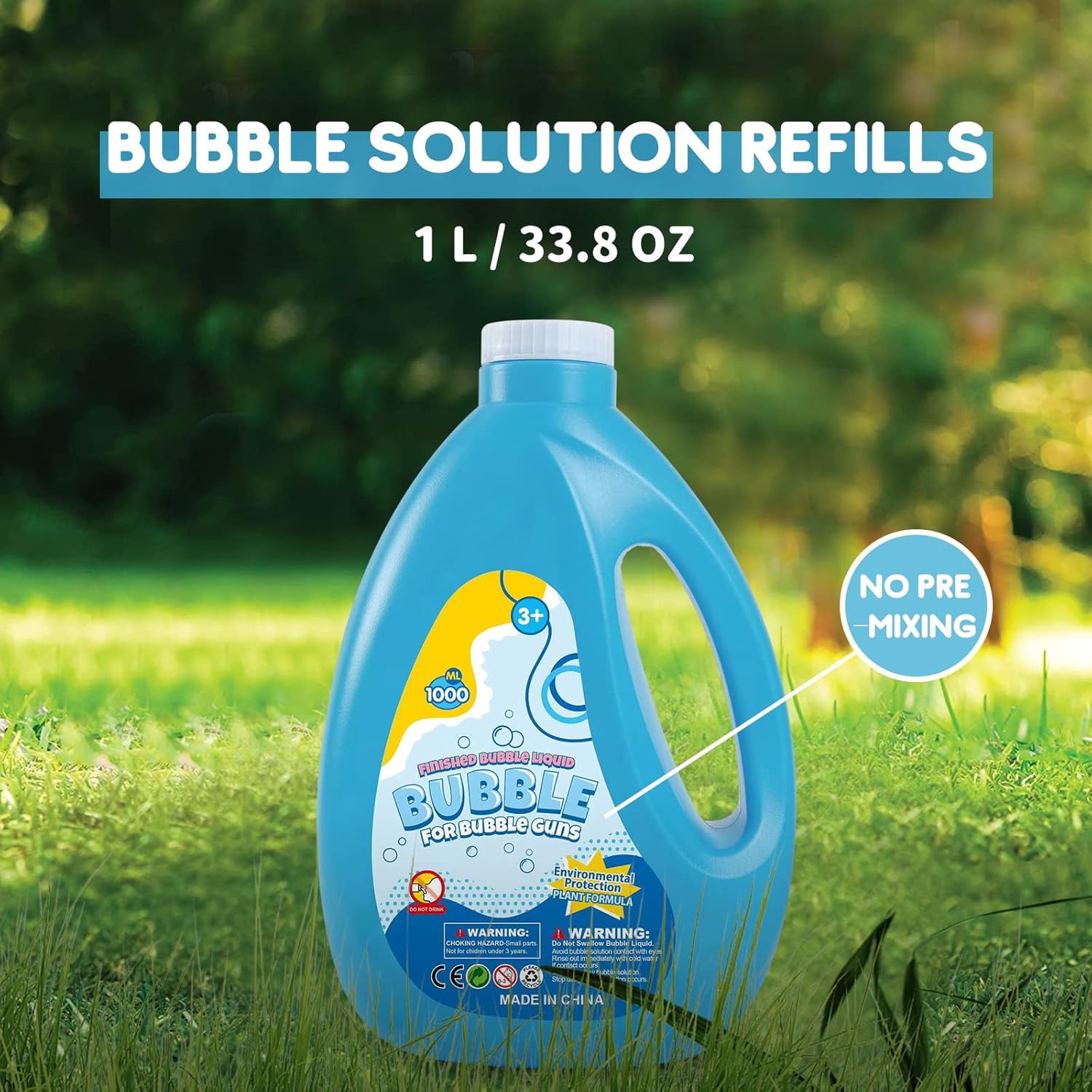 Bubbles for Bubble Machine, Bubble Gun, Bubbles Toys for Kids Toddlers Boys Girls, Bubble Solution Refill Outdoor Toy Birthday Party Favors Wedding