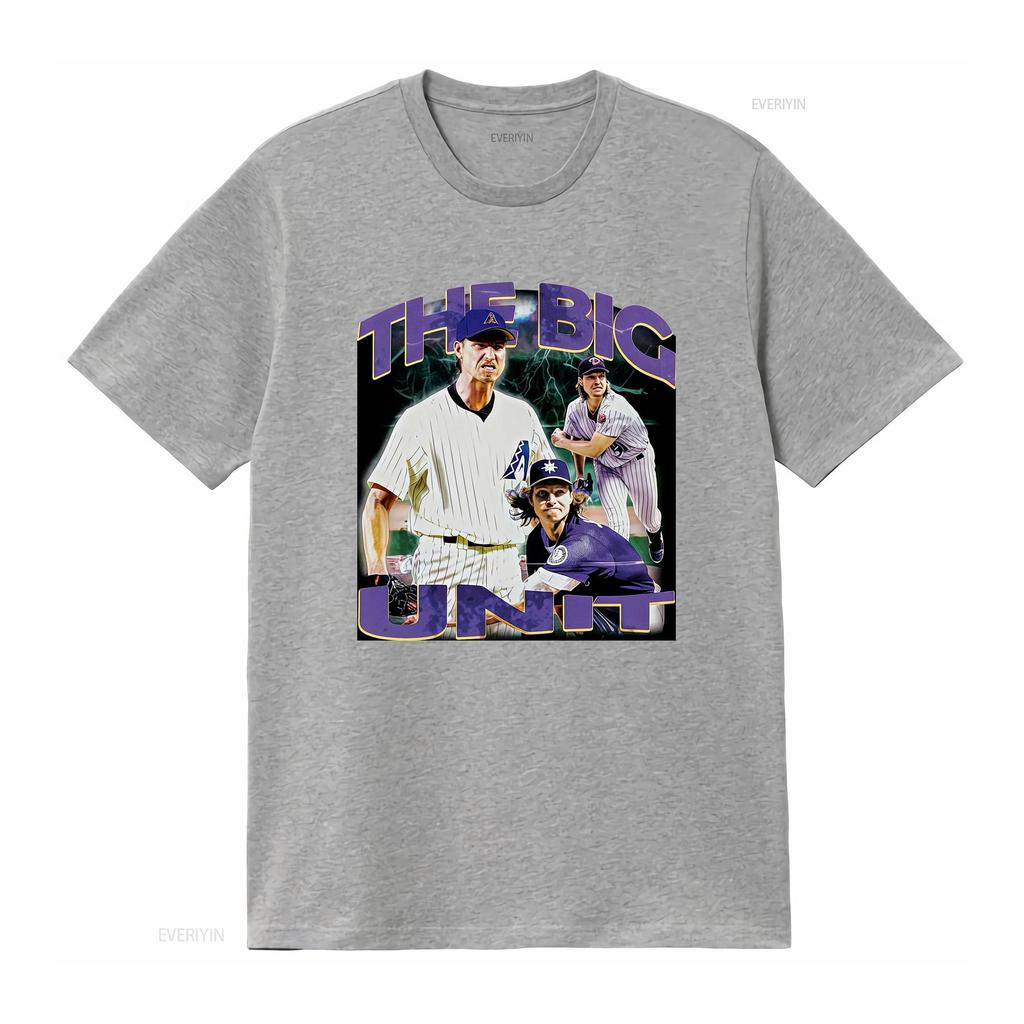 90s Vintage The Big Unit Baseball Player Print Casual Streetwear T Shirt Vintage Washed Top For Everyday Wear Designer Clothes