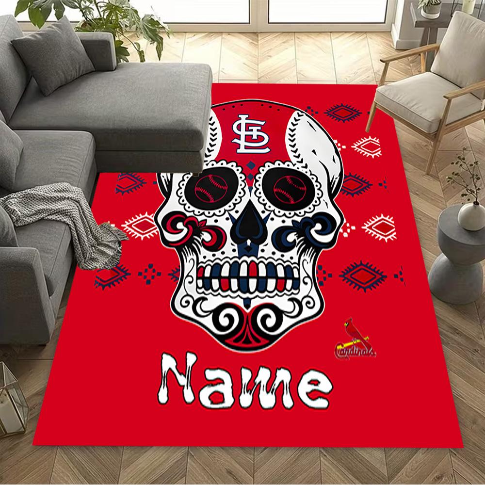 Day Dead Baseball Customized Name Area Rug Design for Foyer Balcony Decorate Room Kitchen Anti-slip Rug Anime Office Decor Best for Christmas