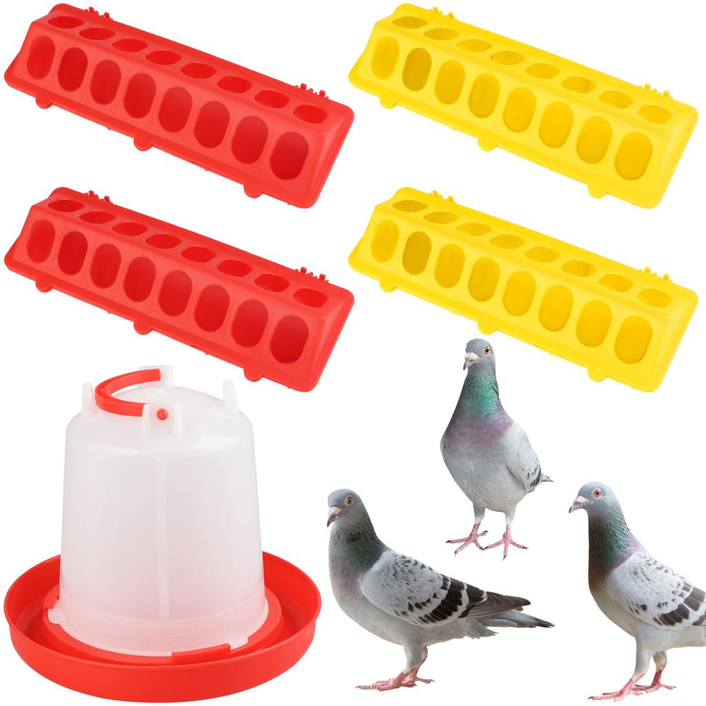 6 Plastic Flip Top Small Poultry Feeder for Pigeon Chicken Feeder Drinker