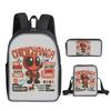 Deadpool 3pcs Student School Bag Backpack Lunch Bags Pencil Case Gifts Kids