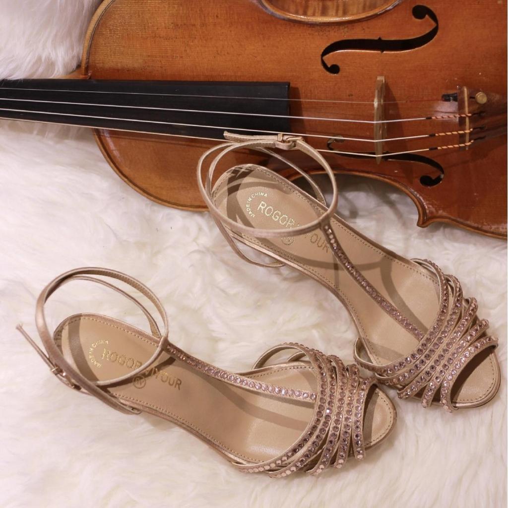 YX Congyuan same style Yuzui millennial antique high heels summer stiletto dinner party rhinestone high heels sandals women