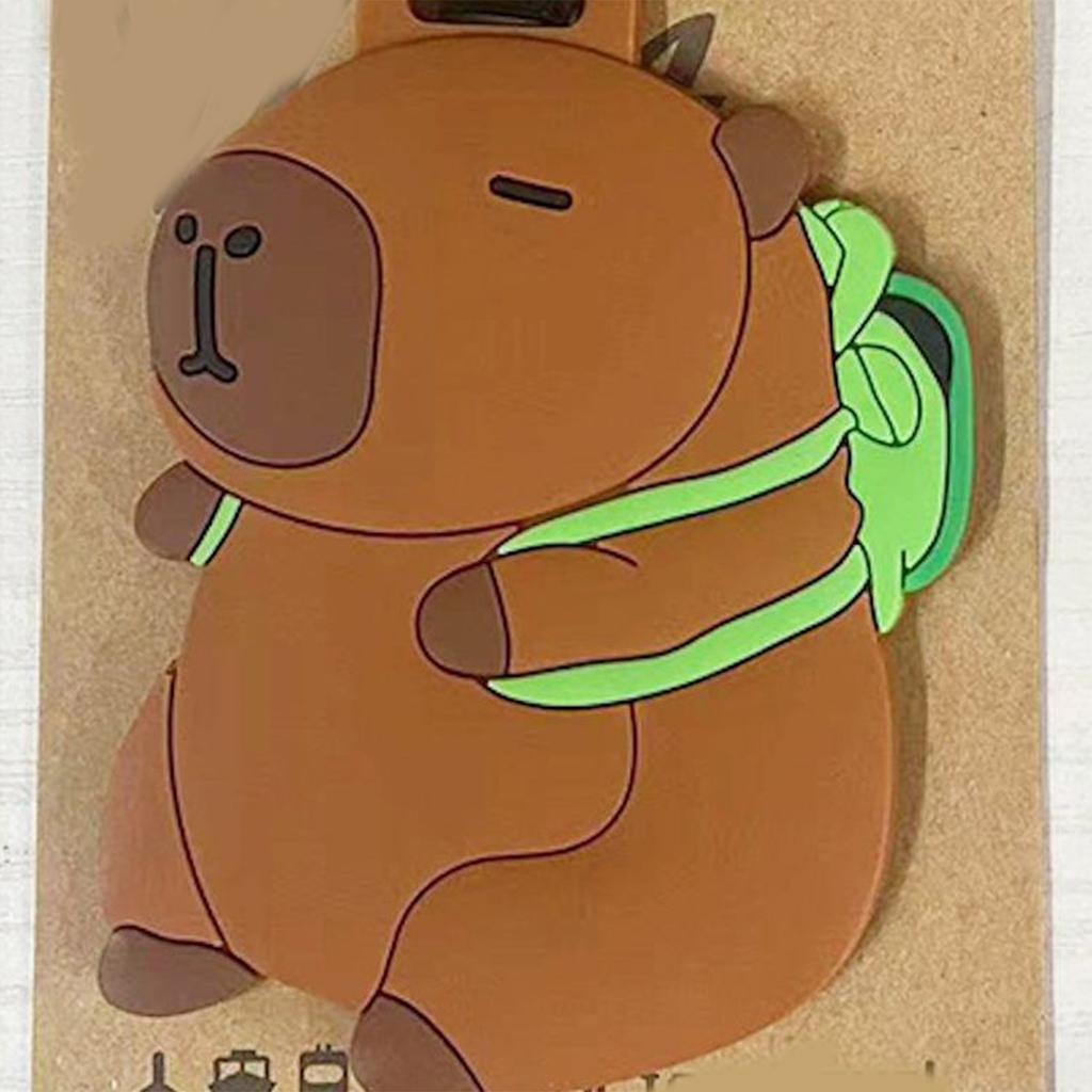 Unique Capybara Bag Pendant Cartoon Luggage Label PVC Identifier Japanese Kawaii Culture Inspired Portable Label