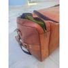 Vintage Travel Men's Genuine Handmade Brown Goat Leather Overnight Weekender Bag